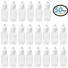 ACENIX  50 Pcs High Quality 5ml White Plastic Empty Squeezable Dropper Bottles