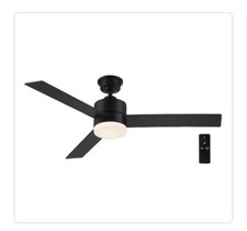 Hampton Bay Madison 52 in. Integrated LED Indoor Matte Black Ceiling Fan