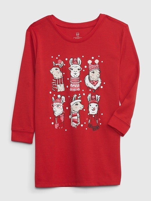 NWT Baby Gap Girls Dress Tunic Holiday Llama Xmas 18m or 24m