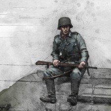 1/35 Scale WWII German Soldier Sitting with Rifle – Resin Model for Diorama