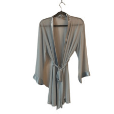 Vintage sheer satin baby blue robe large / extra large
