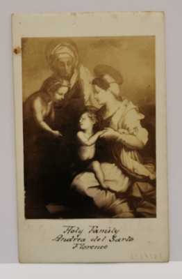 Antike Original CDV, Heilige Familie, Andrea Del Sarto, Florenz, um 1865