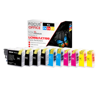 10 kompatible Druckerpatronen für Brother DCP-165C DCP-195C DCP-375CW DCP-385C L