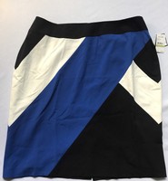Nine West Women's Plus Size Color Block Skirt Deep Blue Combo Blue Black Sz 18 Nine West Women's Plus Size Color Block Skirt Deep Blue Combo Blue Black Sz 18