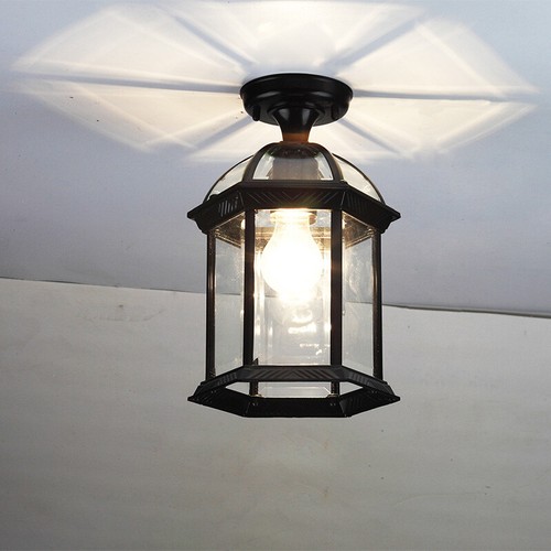 Clear Glass Metal Lantern Outdoor Patio 
