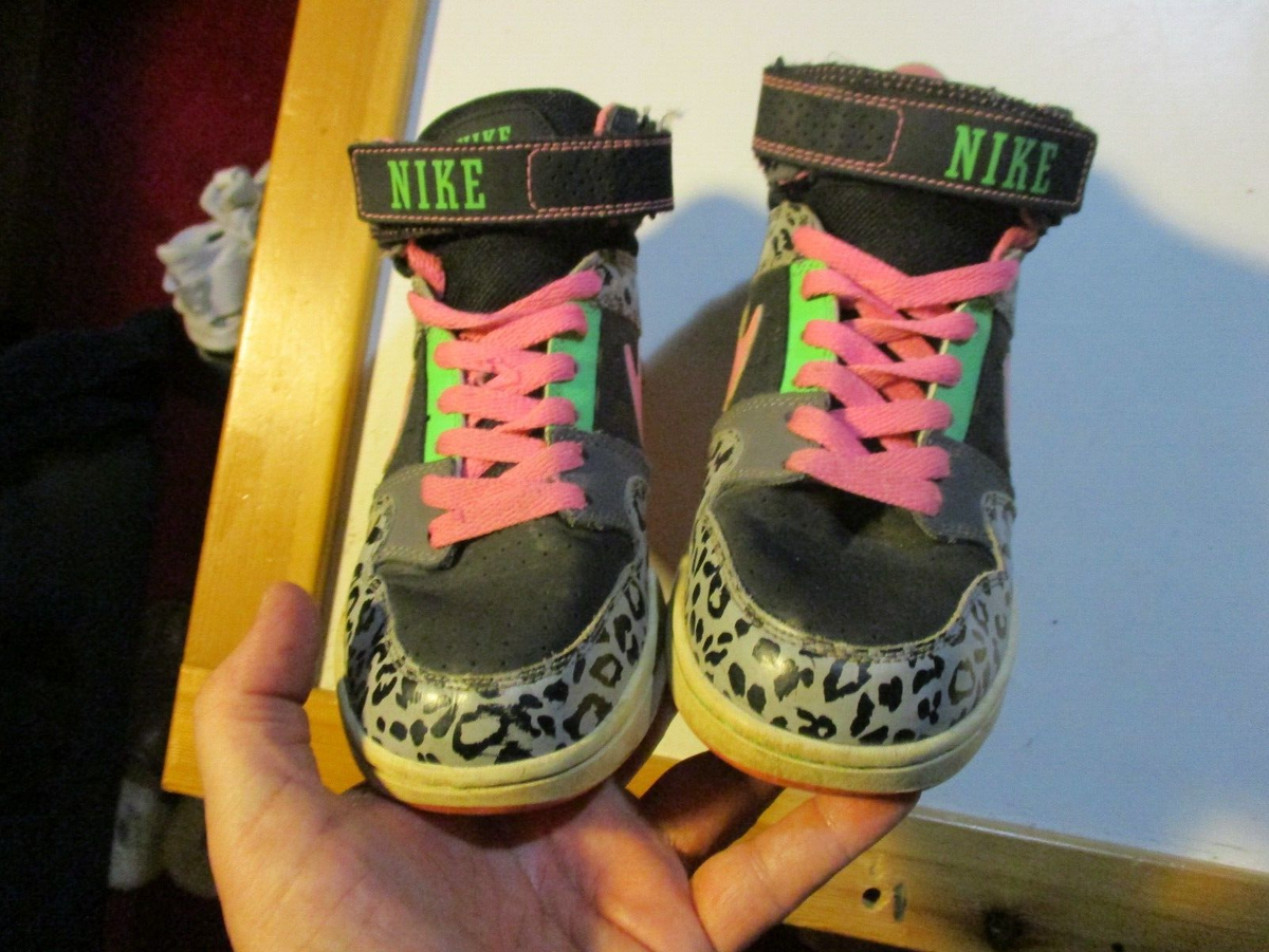 NIKE MOGAN MID 2 JR 442446-063 Pink Green Cheetah Print