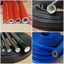 Fibreglass Silicone Fire Protective Sleeving Heat Shield Sleeve ID 4mm to 130mm