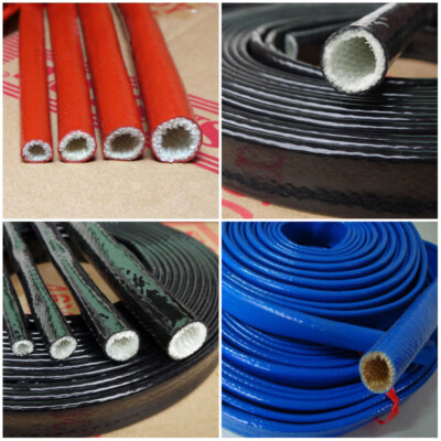 Fibreglass Silicone Fire Protective Sleeving Heat Shield Sleeve ID 4mm to 130mm