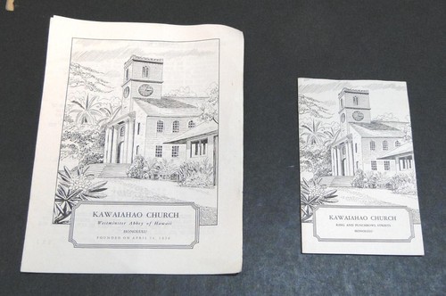 1962 Kawaiahao Church Service & History Booklets, Honolulu