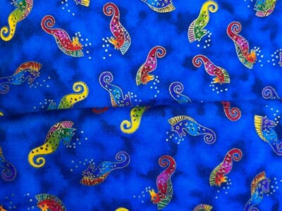 Laurel Burch Fabric Seahorses Seahorse Sea Spirits FQ's Fat Quarter