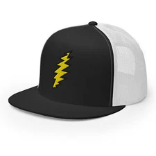 Grateful Dead Lightning Bolt Flat Brim Trucker Cap Hat Aviator Nation