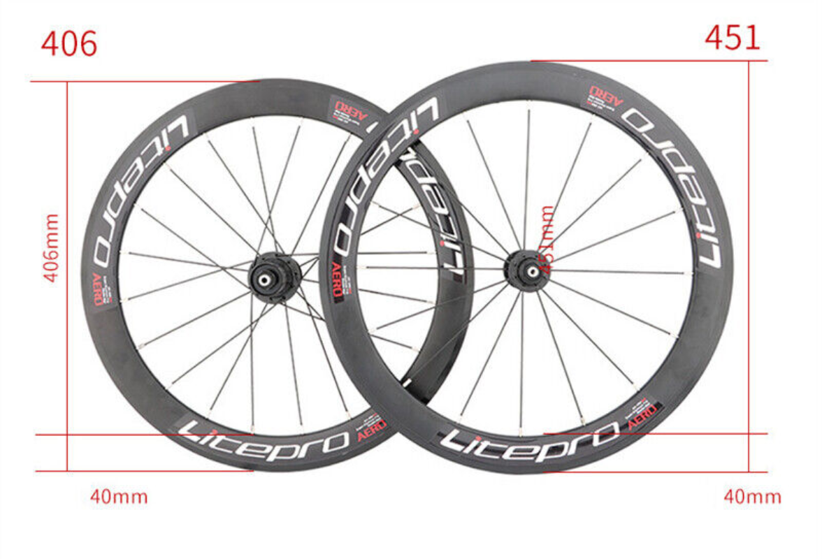 20 Inch BMX Bicycle Wheelset 811 Speed 406 / 451 Depth 40mm Folding