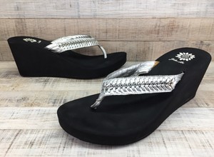 yellow box sandals silver
