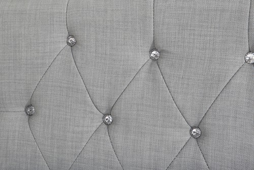 Lit baroque licorne lit en tissu gris avec strass sommier à lattes sommier tissu - Photo 3/8