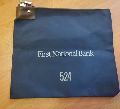 Vintage Deposit First National Money Bag Blue 11x13 no key | eBay