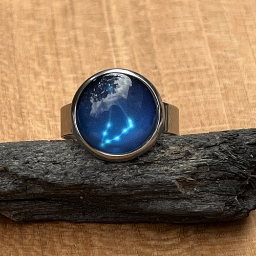 Women’s Men’s Capricorn Zodiac Adjustable Astrology Rings - Picture 7 of 9