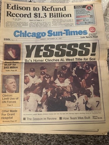 CHICAGO NEWSPAPERS WHITE SOX WIN WORLD SERIES 2005/ BO JACKSON 1993 - Picture 3 of 8
