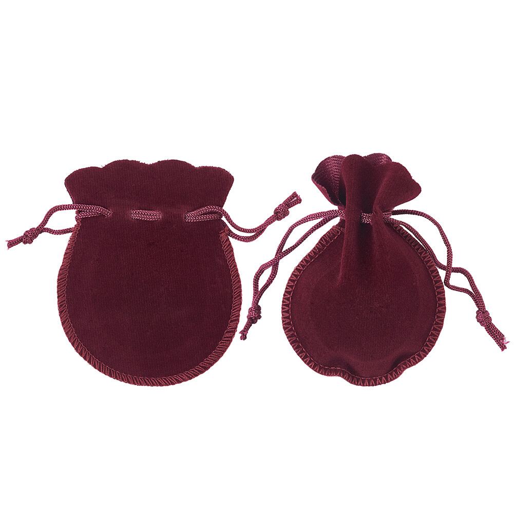 200 Soft Drawstring Velvet Bags Jewelry Packing Gift Pouches Dark Red 3.5"x2.7"