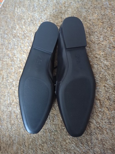Zara Black Soft Leather Loafers With Studs Size 37/uk 4 - Picture 4 of 4
