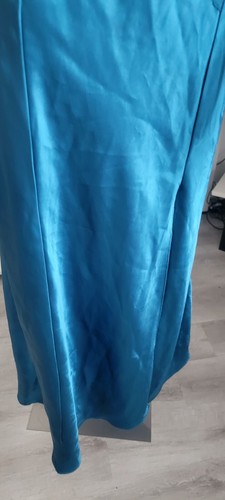Vintage Victoria’s Secret Gold Label TEAL Full Length Slit Slip Nightgown Size M - Picture 3 of 9