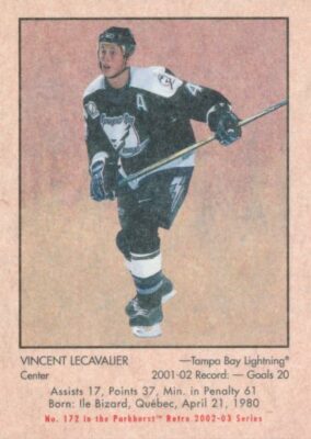 2002-03 Parkhurst Retro #172 VINCENT LECAVALIER - Tampa Bay Lightning