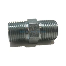 STEEL HEX NIPPLE 1/2" MALE NPT x 1/2" MALE NPT HYDRUALIC/FUEL/AIR/WOG