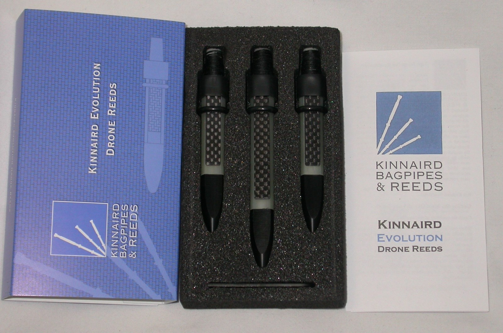 New Kinnaird Evolution Drone Reeds for Bagpipes Set 2 tenors 1 bass