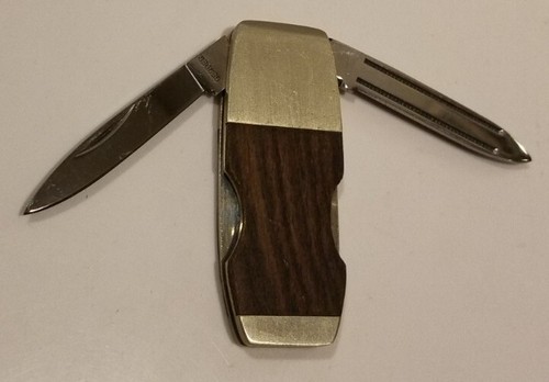 Vintage Gerber Escort Gentleman's KNIFE Wood JAPAN BLADE Very Nice
