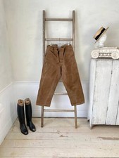 34 inch waist French Workwear Pants Vintage Brown Canvas Trousers The Textile T