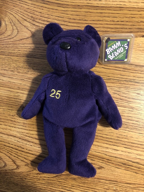 Mark McGWIRE #25 Salvino's Bamm Beano's Beanie Purple Bear 9" W/TAGS GIFT IDEA?