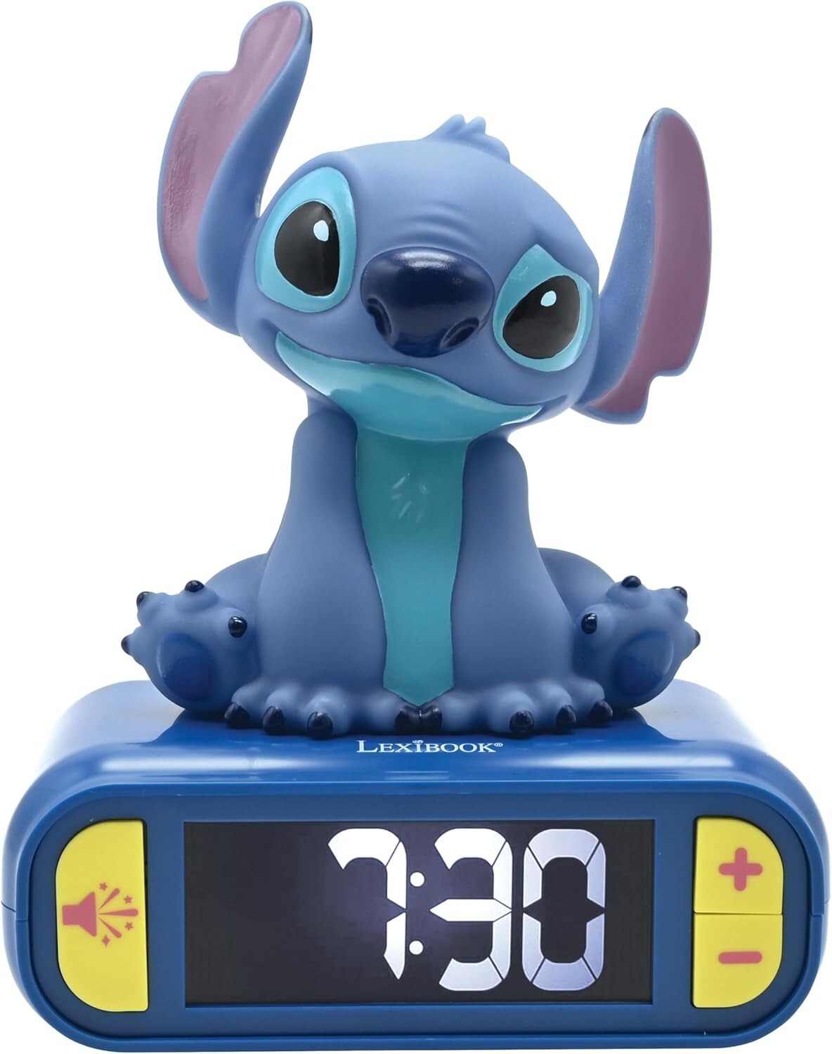 Disney Stitch Nightlight Alarm Clock with Sounds Melodies LCD Backlit
