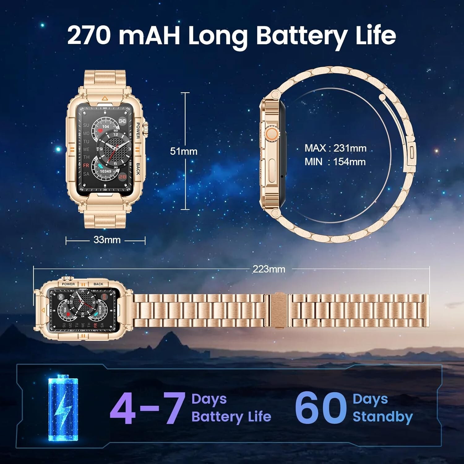 2025 Smart Watch For Men/Women, Waterproof Smartwatch Bluetooth iPhone Samsung