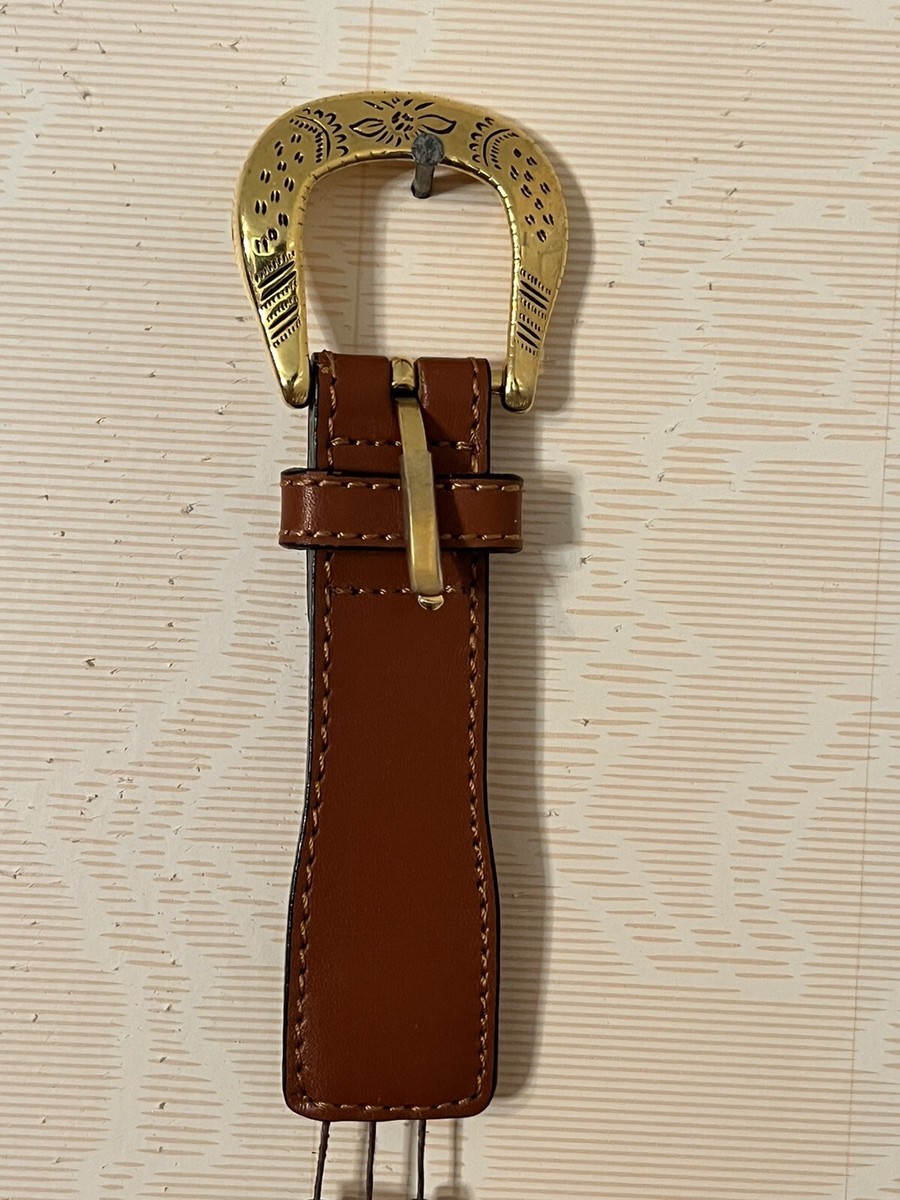 VTG Woman BOHO Leather Belt 36” Approx 100 Metal & Wood  display picture 3