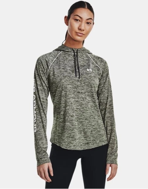 UNDER ARMOUR WOMEN UA VELOCITY WORDMARK HOODIE SHIRT GREEN SZ S  #1362868-NWT