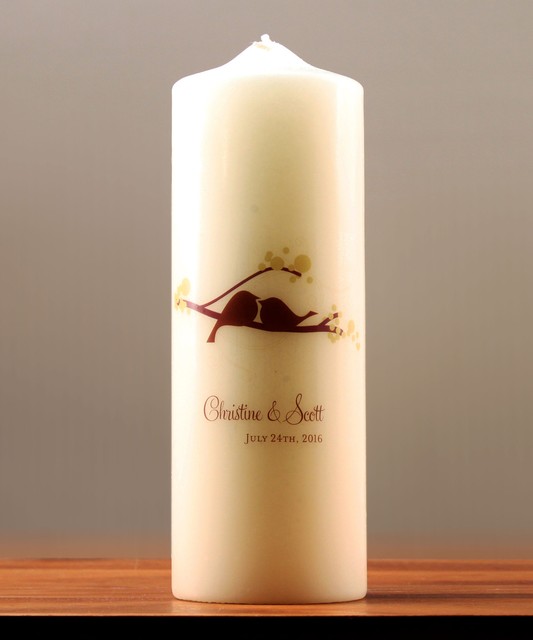 Love Birds Personalized Unity Candle Ceremony White Or Ivory Wedding Candles For Sale Online