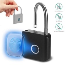 Smart Fingerprint Padlock Waterproof Keyless Biometric Lock USB Rechargeable