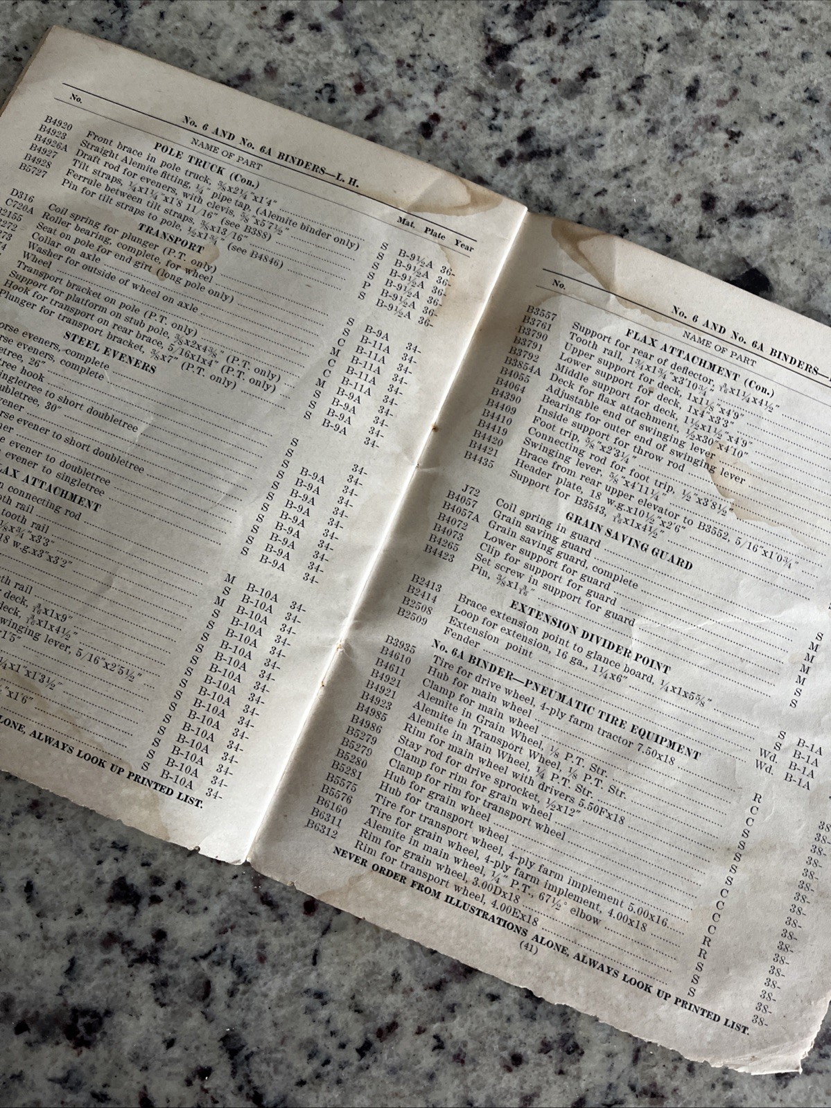 Antique IH McCormick-Deering Horse Drawn No6 & 6A Corn Binders Owners Guide Book