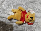 Disney Store Santa Pooh 8" Mini Bean Bag Plush Beanie w/ Christmas Hat tag torn — photo 1
