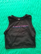 NIKE PRO GYM TOP VEST CROPPED SIZE M used In Excellent Con