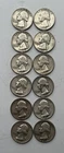 1961 Washington Quarters -Lot Of 12 Coins : 1961D (10) And 1961 (2) Ungraded