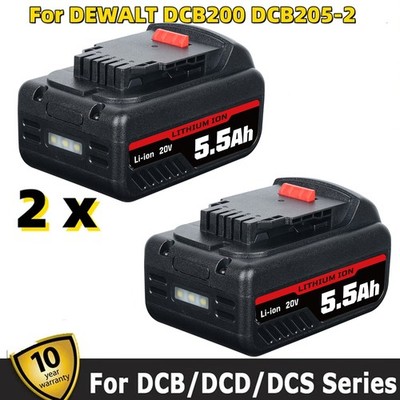 2er-Pack Ersatzakkus für DCB200 20V Max, 5,5Ah Lithium, 20 Volt, DCB203-D