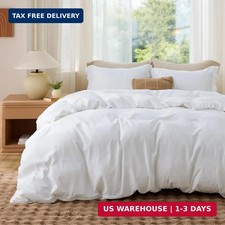 Bedsure White Duvet Cover Queen Size - Soft Double Brushed Bedding Set for Kids