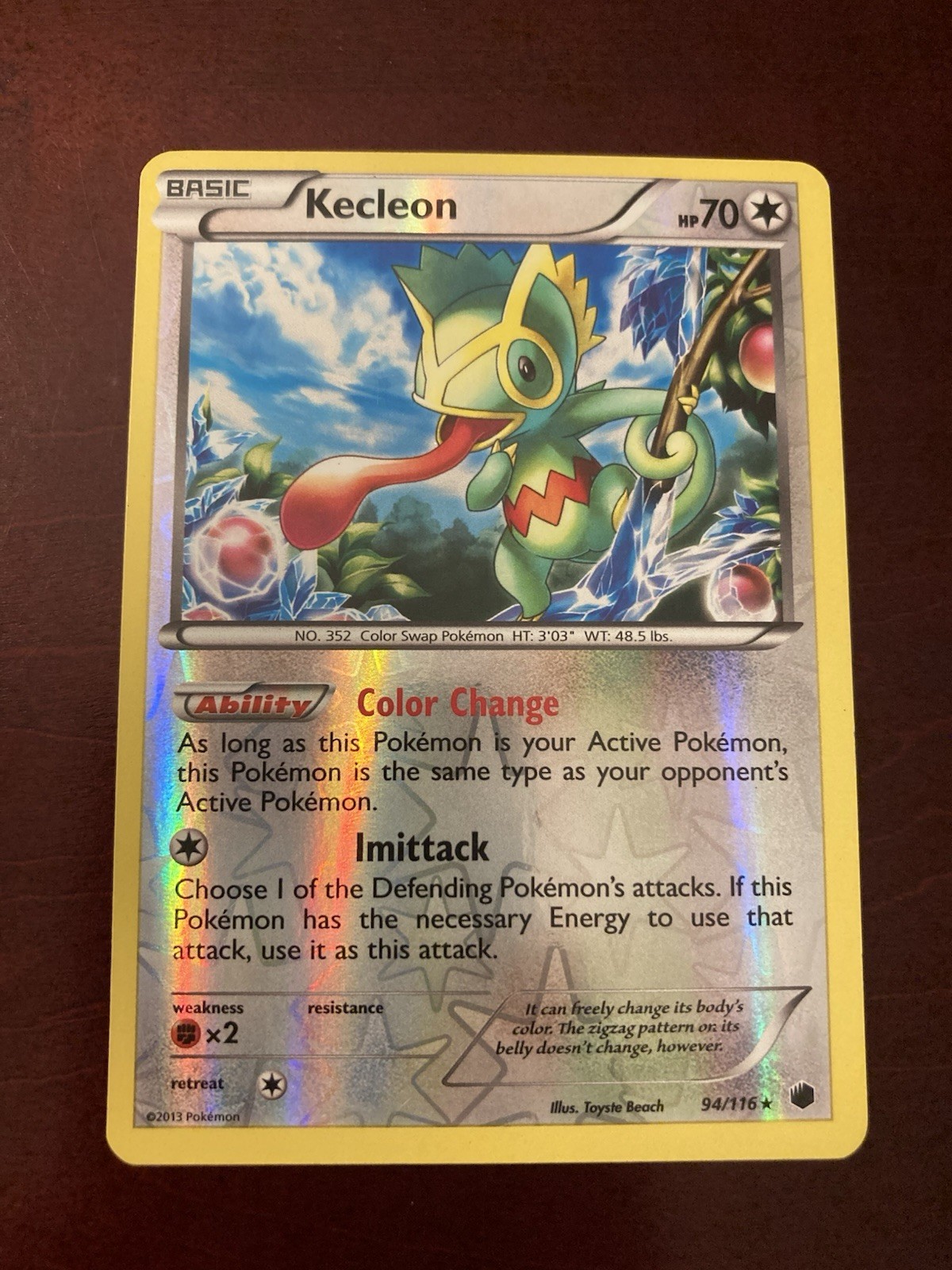 Kecleon 94/116 BW Plasma Freeze Reverse Holo Rare Pokémon TCG Card *NM/LP