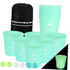 Yard Pong Outdoor Games Glow Set in Dark for Adults,Family and Kids,Giant Yard