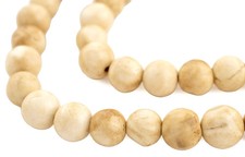 Vintage Style Naga Conch Shell Beads 10mm Nepal Brown Round 24 Inch Strand