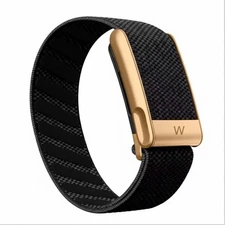 New Whoop 5.0/MG Superknit Luxe Band - Gray/Black - Rose Gold Clasp/Link - Logo