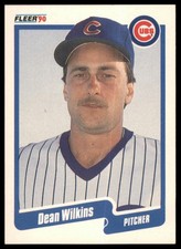 1990 Fleer #47 Dean Wilkins RC Rookie Chicago Cubs Baseball Card EX. rookie card picture