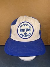Vintage Bridgeport Britton LeBlond New Era USA Made Snapback Hat Blue White Logo