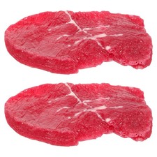 2 Pcs Simulated Steak Props Artificial Meat for Display Fake Food