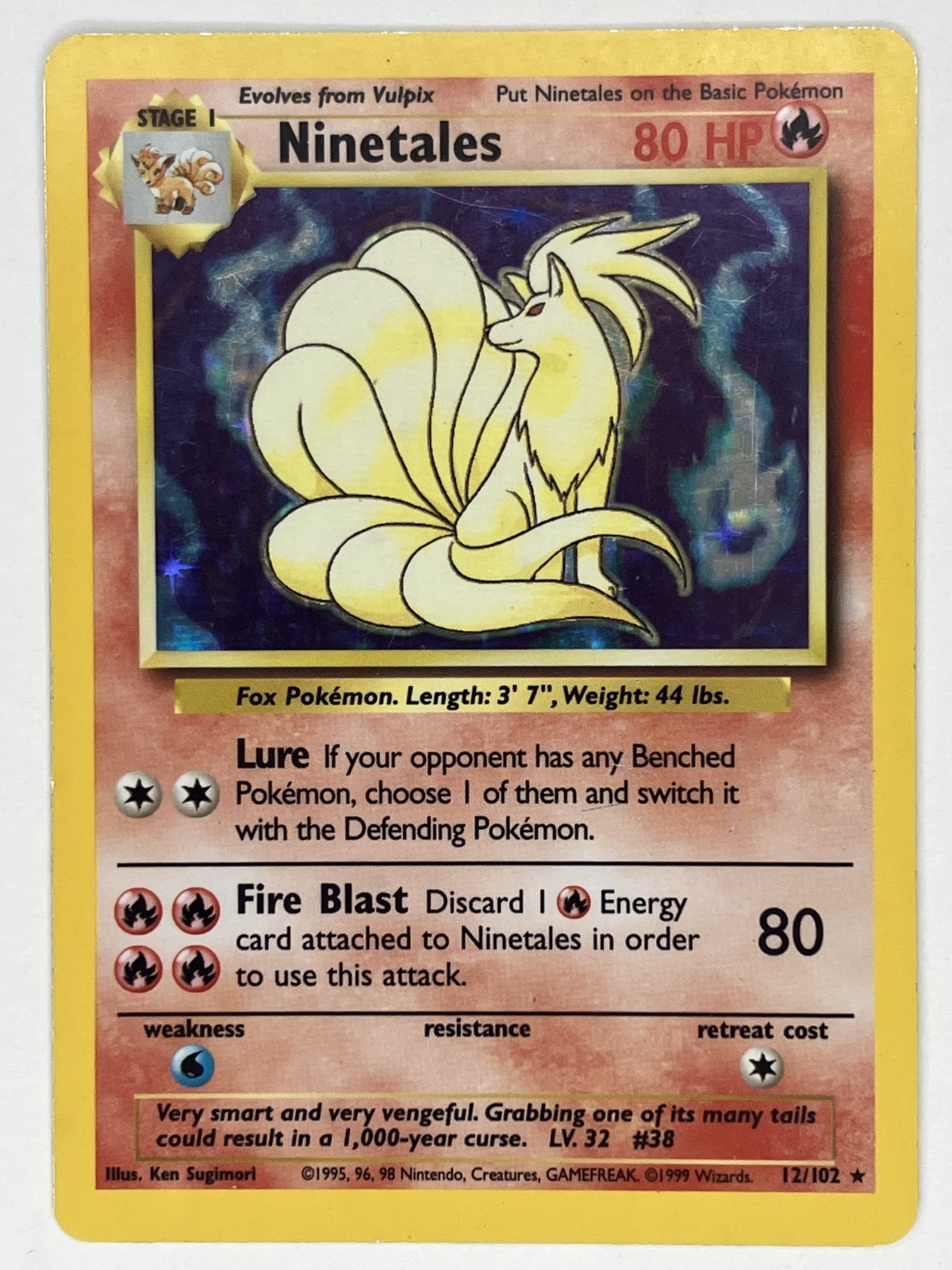 Ninetales MP 12/102 Unlimited Base Set Pokemon TCG Holo